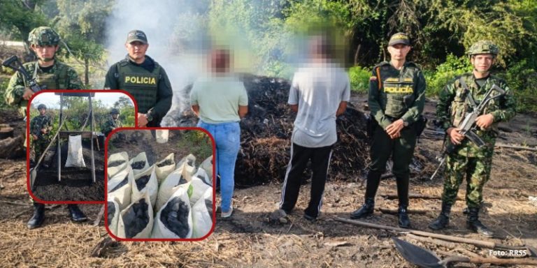 Operativo conjunto en Aipe, Huila: capturan a dos personas por producción ilegal de carbón vegetal