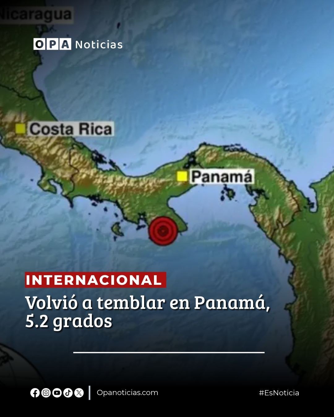 Volvió a temblar en Panamá